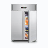 Upright Fridge - 1300L - 2 Doors - Stainless Steel