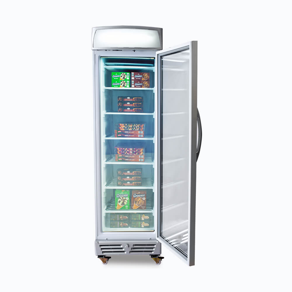 Bromic Upright Display Freezer with Lightbox Flat Glass Door 300L UF0374LS