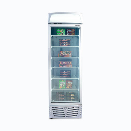 Bromic Upright Display Freezer with Lightbox LED Flat Glass Door 440L UF0440LS