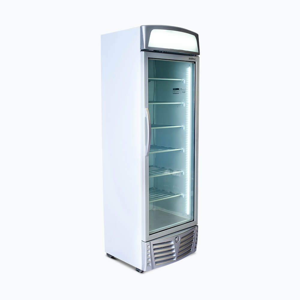 Bromic Upright Display Freezer with Lightbox LED Flat Glass Door 440L UF0440LS