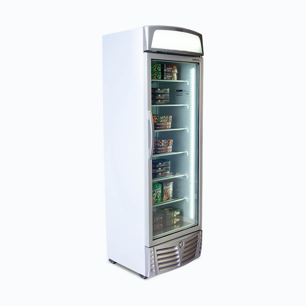 Bromic Upright Display Freezer with Lightbox LED Flat Glass Door 440L UF0440LS