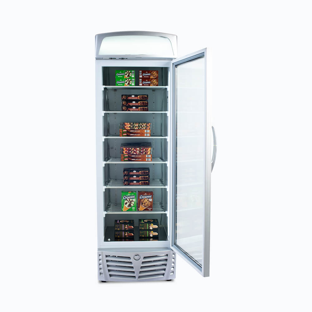 Bromic Upright Display Freezer with Lightbox LED Flat Glass Door 440L UF0440LS