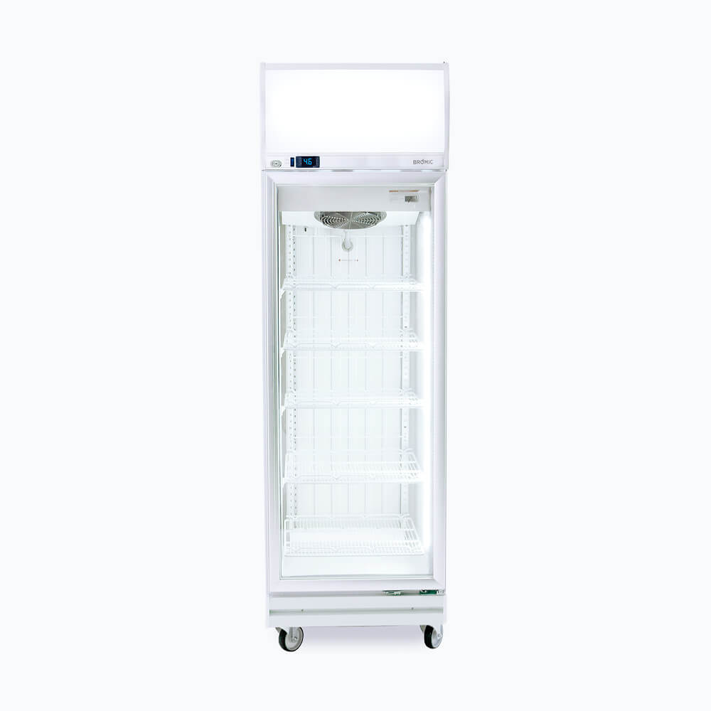 Bromic Upright Display Freezer - 444L - 1 Door - Flat Glass - Lightbox