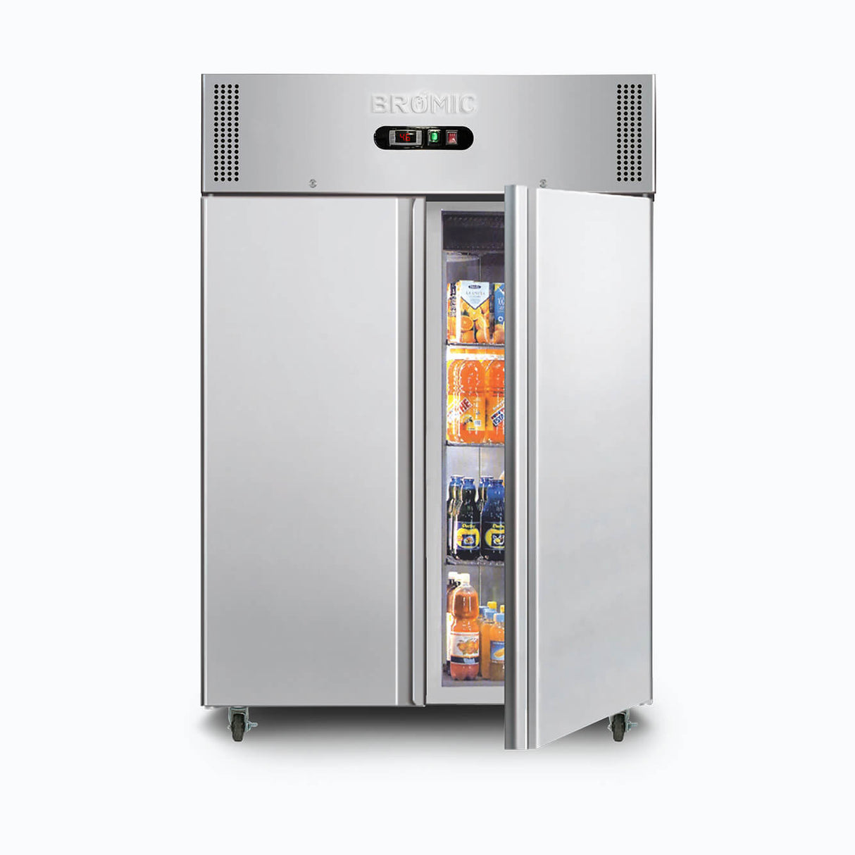 Upright Freezer - 1300L - 2 Doors - Stainless Steel