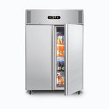 Upright Freezer - 1300L - 2 Doors - Stainless Steel