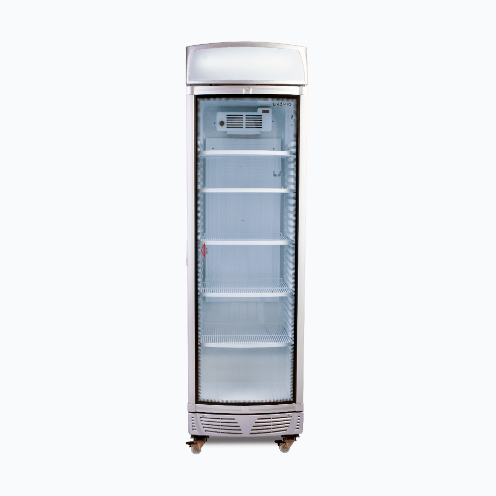 Bromic Upright Display Fridge - 380L - 1 Door - Curved Glass - Lightbox