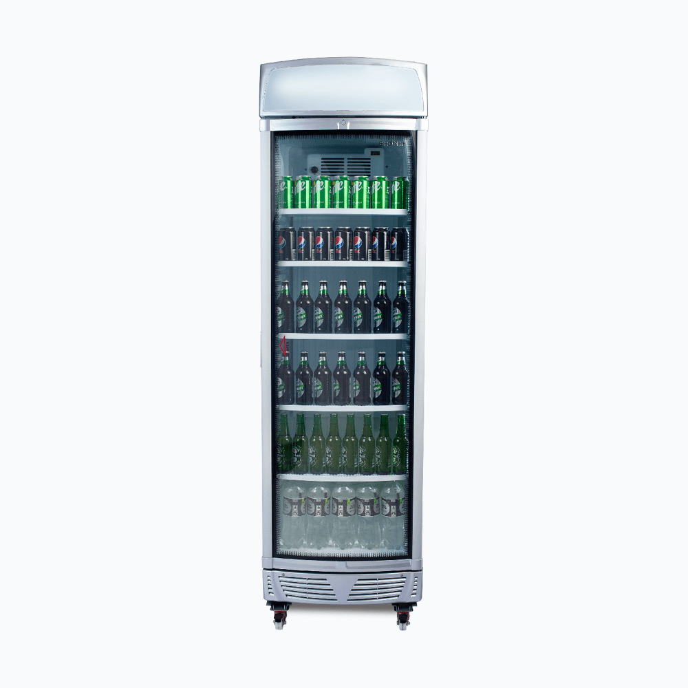 Bromic Upright Display Fridge - 380L - 1 Door - Curved Glass - Lightbox