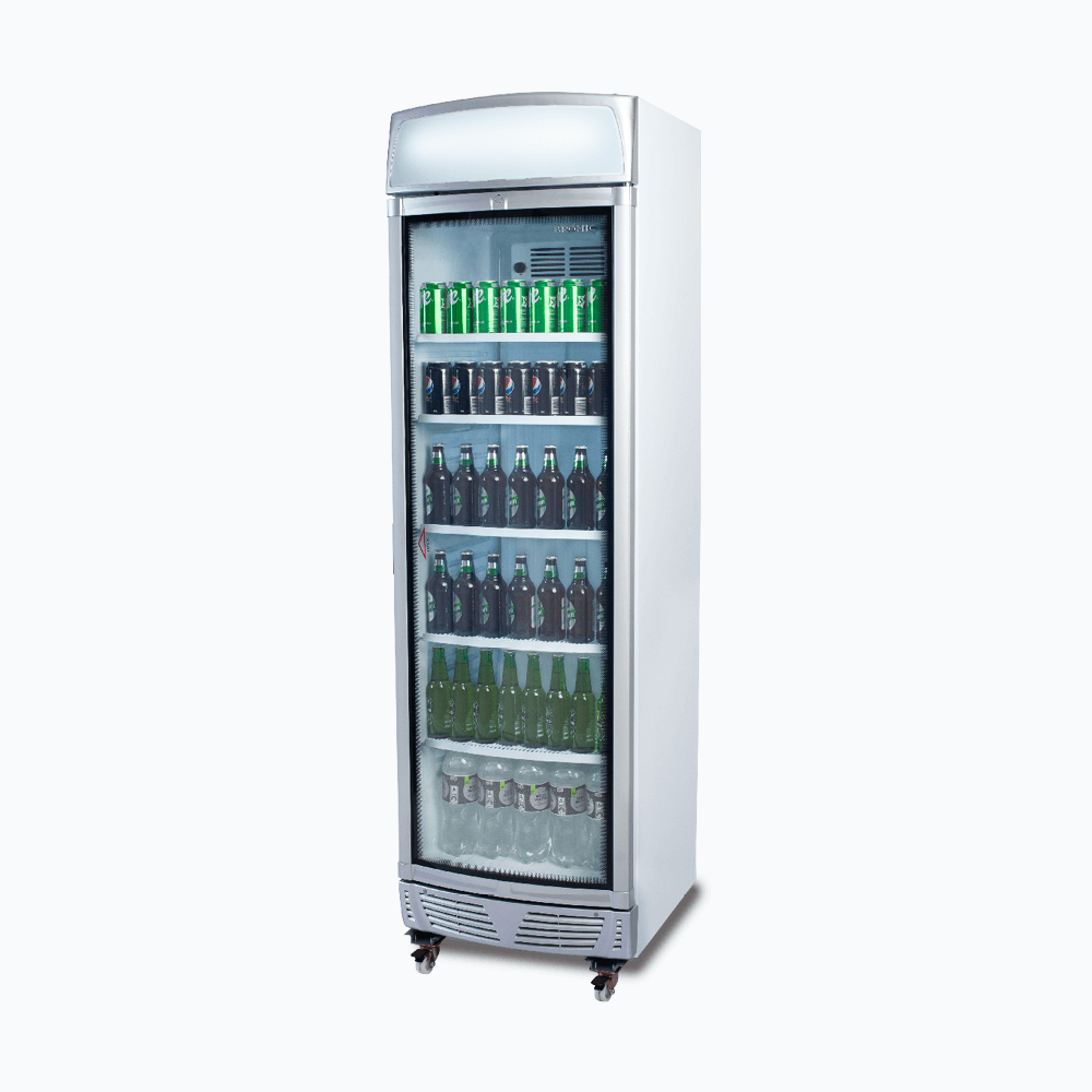 Bromic Upright Display Fridge - 380L - 1 Door - Curved Glass - Lightbox