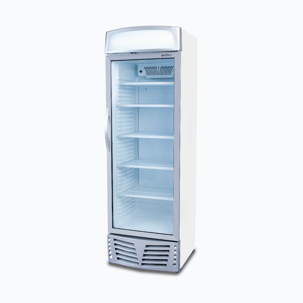 Bromic Upright Display Fridge - 438L - 1 Door - Flat Glass - Lightbox