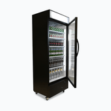 Upright Display Fridge - 659L - 1 Door - Flat Glass - Lightbox