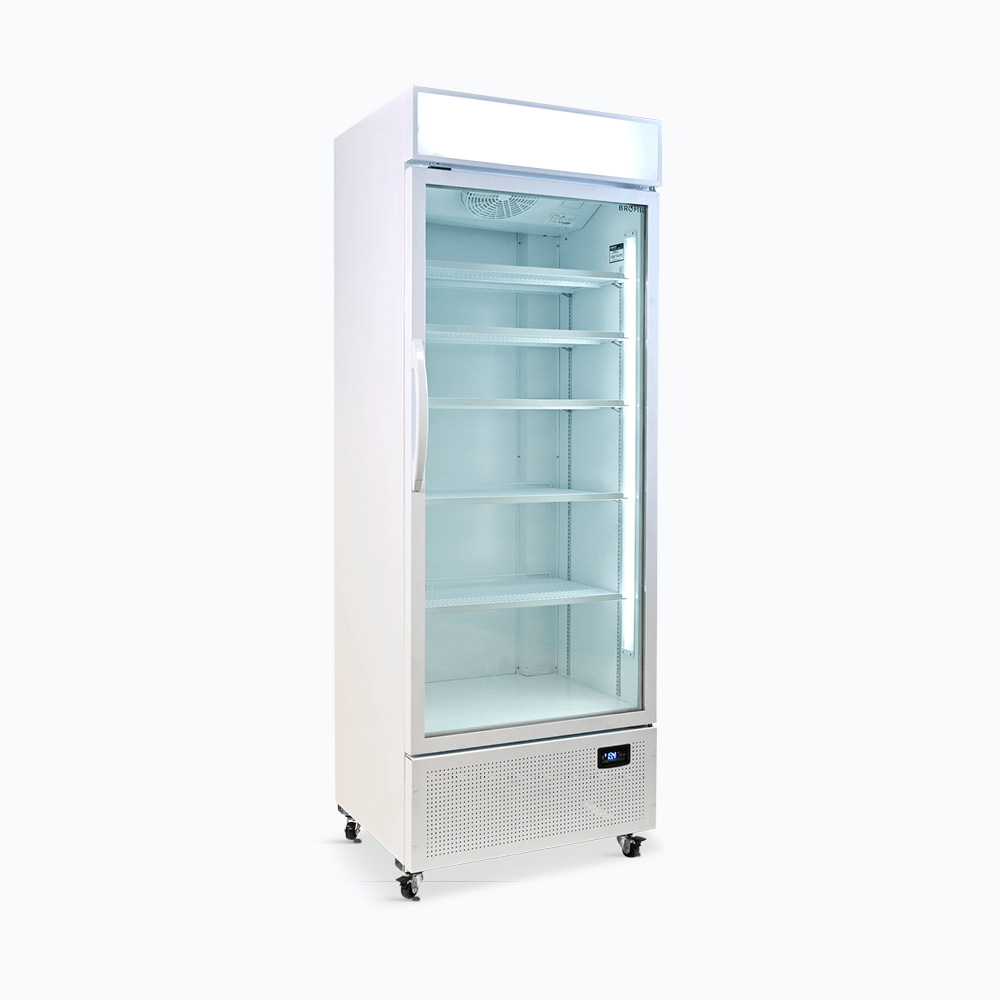 Upright Display Fridge - 659L - 1 Door - Flat Glass - Lighbox