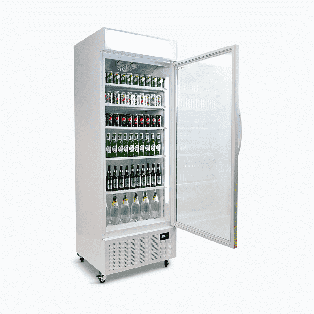 Upright Display Fridge - 659L - 1 Door - Flat Glass - Lighbox