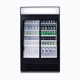 Upright Display Fridge  - 945L - 2 Doors - Sliding - Flat Glass - Lightbox