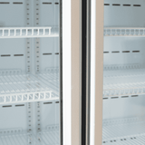 Upright Display Fridge - 960L - 2 Doors - Flat Glass - Cassette - White