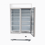 Upright Display Fridge - 960L - 2 Doors - Flat Glass - Cassette - White