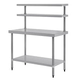 Vogue Table with Gantry Shelf St/St - 1500x 1200x600mm CC359