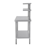 Vogue Table with Gantry Shelf St/St - 1500x 1200x600mm CC359