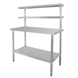 Vogue Table with Gantry Shelf St/St - 1500x1800x600mm CC360