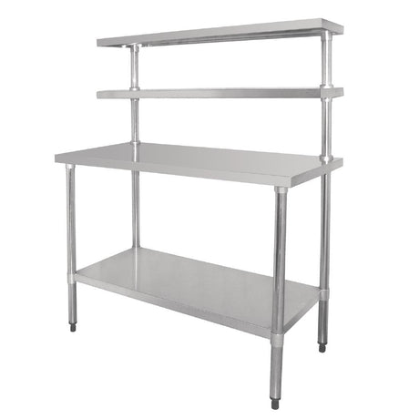 Vogue Table with Gantry Shelf St/St - 1500x1800x600mm CC360