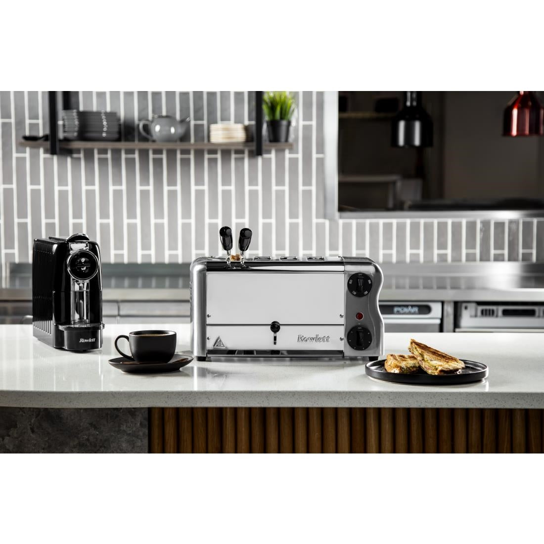 Rowlett Esprit 4 Slot Toaster Chrome with Elements & Sandwich Cage CH181-A