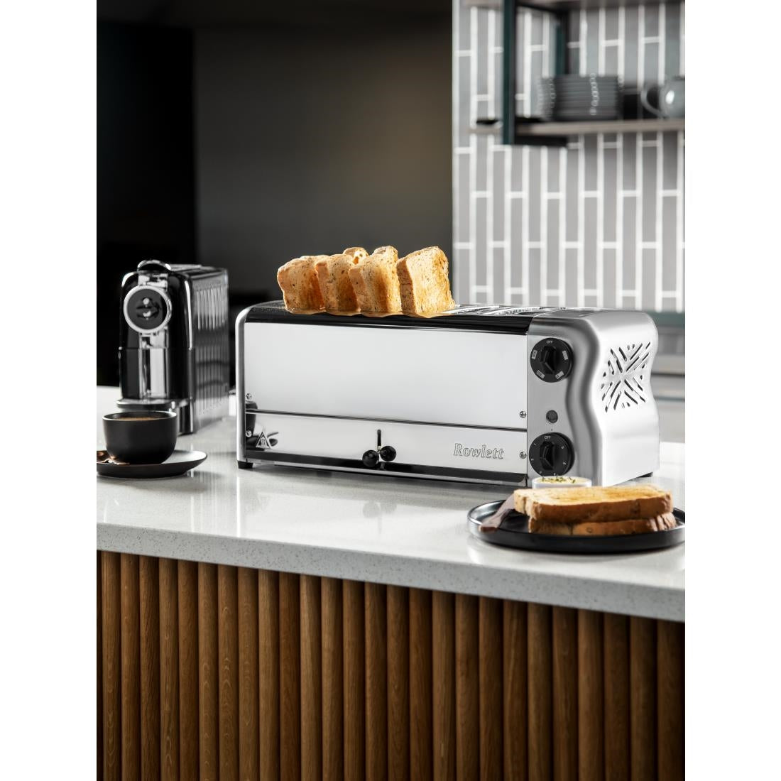 Rowlett Esprit 6 Slot Toaster Chrome with Elements & Sandwich Cage CH185-A