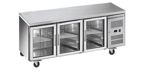 Exquisite Snack Size Under Bench Chiller Glass Doors - SSC400G - Whisk Hospitality - SSC400G