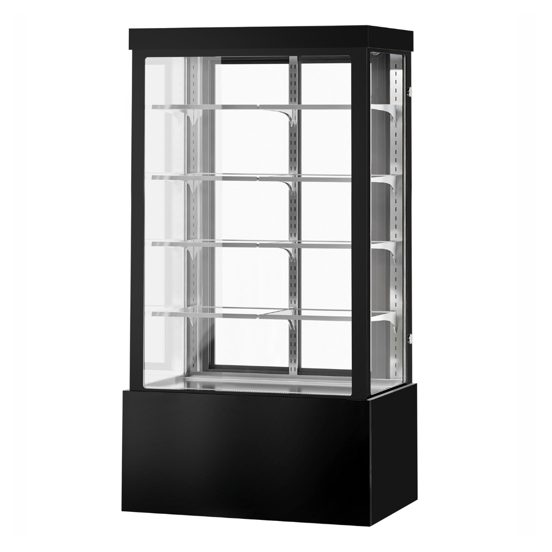 Bonvue Noir Grand 1200mm 4 Shelves Square Cake Display Cabinet CVS120-4B - Whisk Hospitality - CVS120-4B