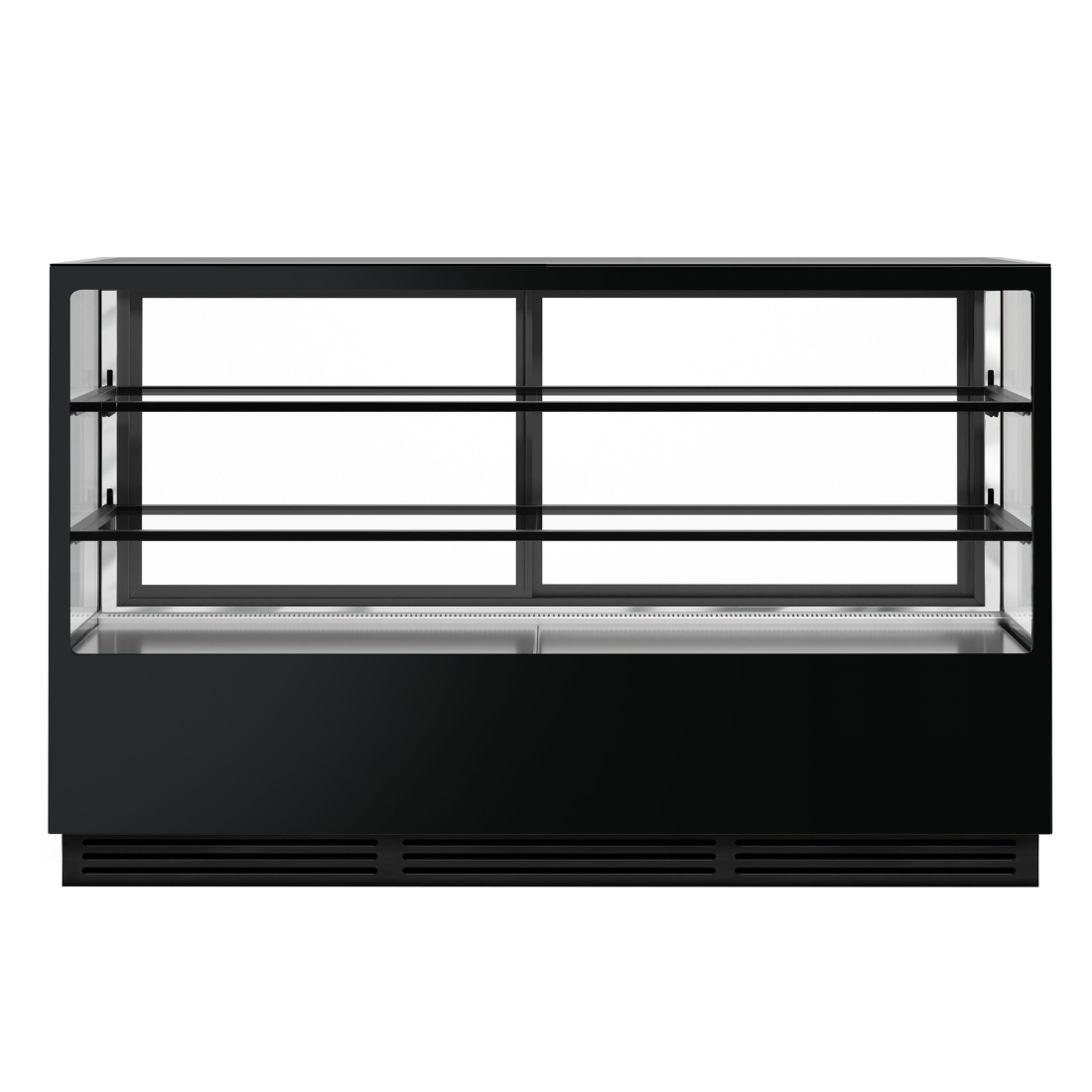 Bonvue Noir Tot 1800mm 2 Shelves Square Cake Display Cabinet CVS180-2B - Whisk Hospitality - CVS180-2B
