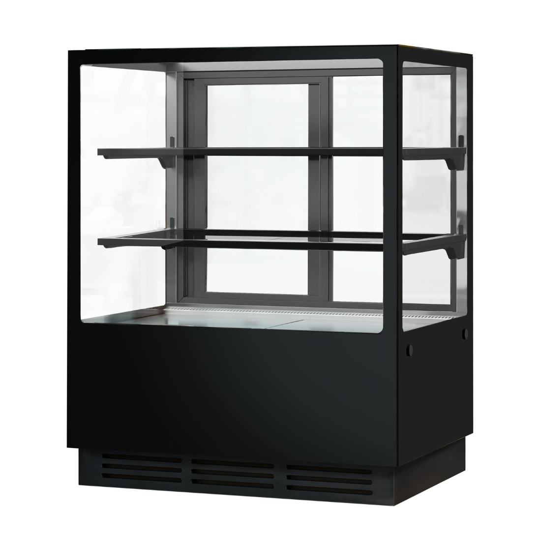 Bonvue Noir Tot 900mm 2 Shelves Square Cake Display Cabinet CVS90-2B - Whisk Hospitality - CVS90-2B