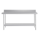 Vogue Premium 304  Stainless Steel Table with Upstand - 1500x600x900mm DA340