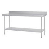 Vogue Premium 304  Stainless Steel Table with Upstand - 1500x600x900mm DA340