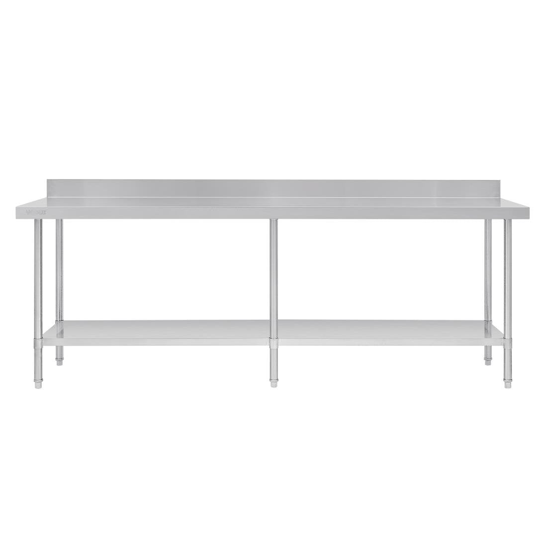 Vogue Premium 304  Stainless Steel Table with Upstand - 2400x600x900mm DA343