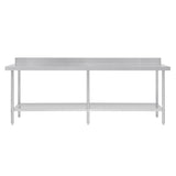 Vogue Premium 304  Stainless Steel Table with Upstand - 2400x600x900mm DA343