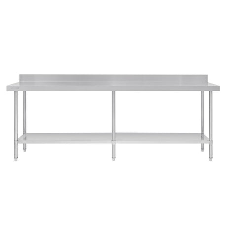 Vogue Premium 304  Stainless Steel Table with Upstand - 2400x600x900mm DA343