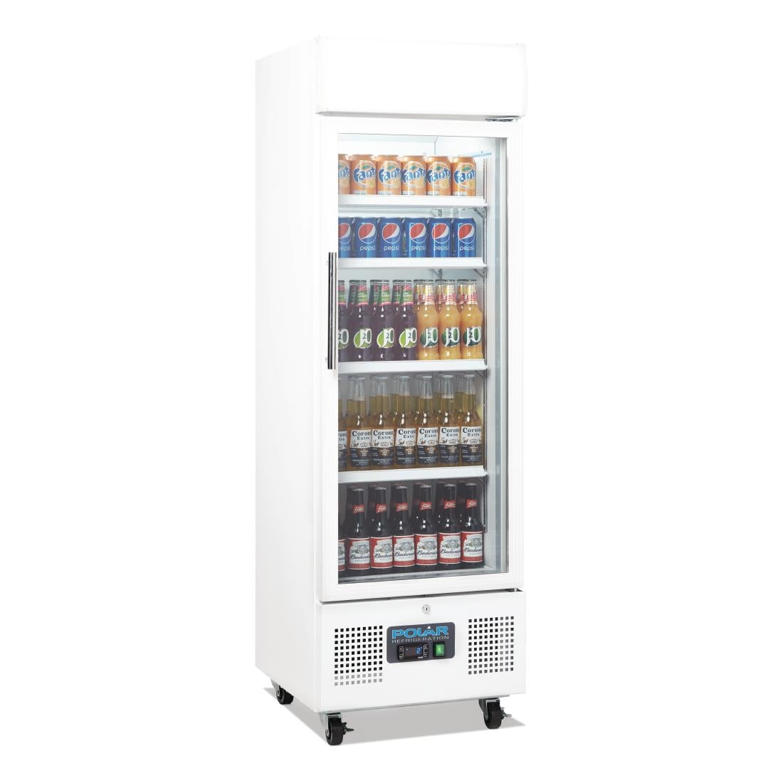 Polar G-Series Upright Display Fridge 218Ltr White DM075-A