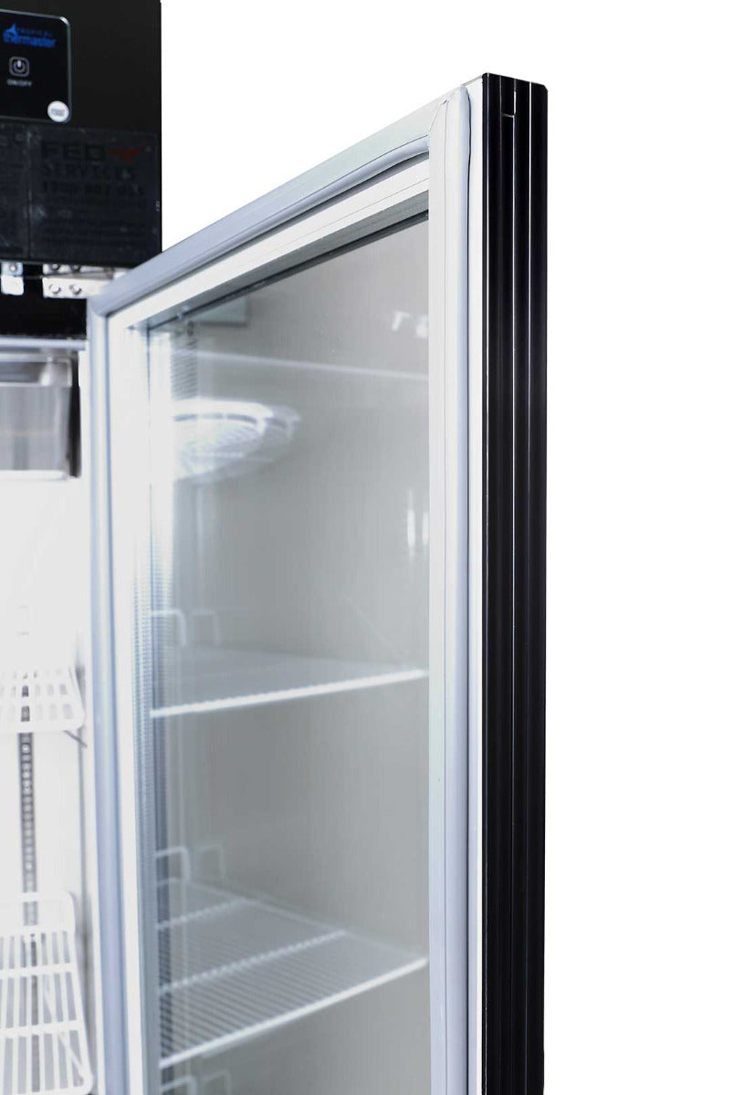 Thermaster Double Glass Door Black Stainless Steel Upright Freezer - SUFG1000B