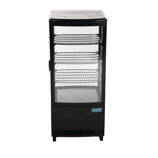 Polar C-Series Curved Door Countertop Black Display Fridge â€“ 86L - CX574-A