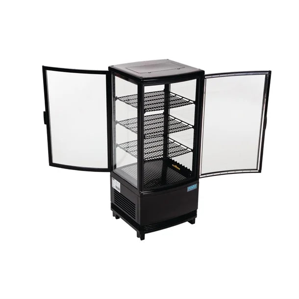 Polar C-Series Curved Door Countertop Black Display Fridge â€“ 86L - CX574-A