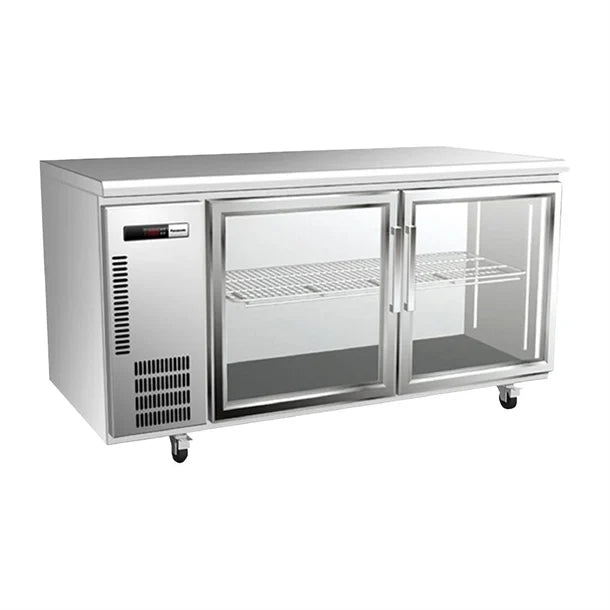 Panasonic Large Underbench Pillarless Double Door Refrigeration Unit - 393Ltr