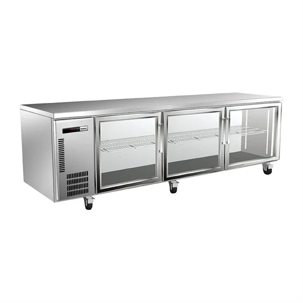 Panasonic Large Underbench Pillarless Triple Door Refrigeration Unit - 495Ltr