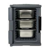 Vogue Thermo-Box 600 Front Loading Box Black for GN Pan Size - 465x610x630mm DX993