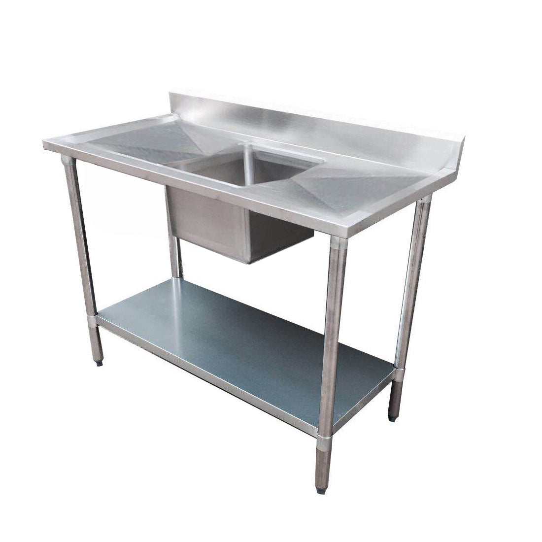 Economic 304 Grade SS Centre Single Sink Bench 1500x600x900 with 500x400x250 sink 1500-6-SSBC