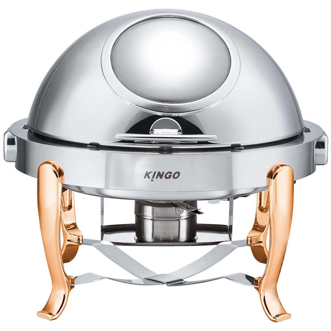 Kingo KGS6803 Round Chafing Dish with Gilt Legs KGS6803-NSW901 - Whisk Hospitality - KGS6803-NSW901