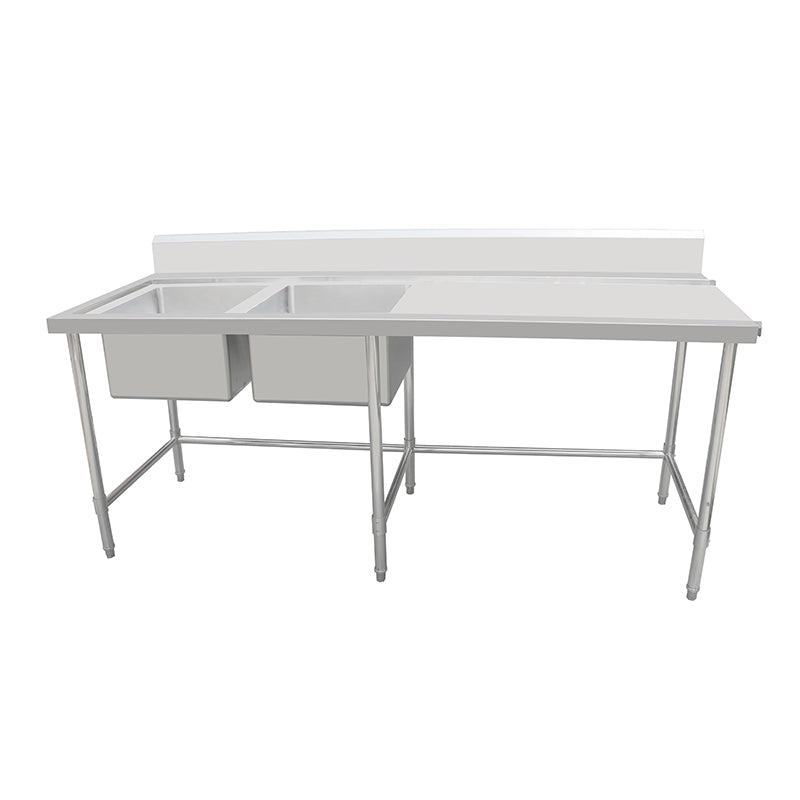 Work Bench - Double Sink with Leg Brace - Left Sink / 600 / ASD-2160L