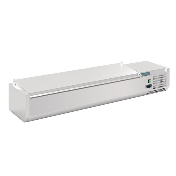 Polar G-Series Countertop Prep Fridge with Lid 7x 1/4GN with Hard Stainless Lid FA855-A