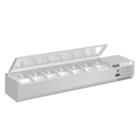 Polar G-Series Countertop Prep Fridge with Lid 7x 1/4GN with Hard Stainless Lid