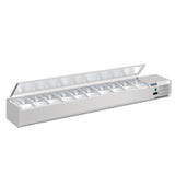 Polar G-Series Countertop Prep Fridge with Lid 10x 1/4GN with Hard Stainless Lid