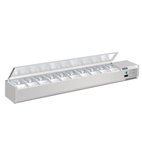 Polar G-Series Countertop Prep Fridge with Lid 10x 1/4GN with Hard Stainless Lid