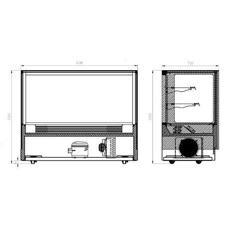 Bonvue Modern 2 Shelves Cake or Food Display - GAN-1500RF2