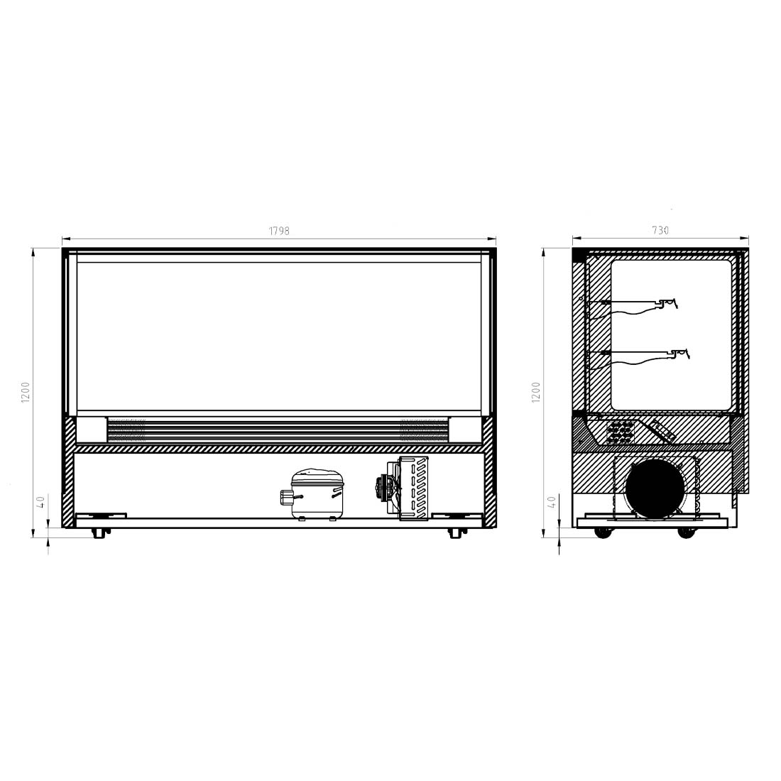 Bonvue Modern 2 Shelves Cake or Food Display - GAN-1800RF2
